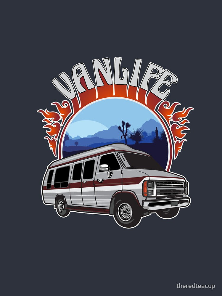 Nighttime Van Life in Joshua Tree by theredteacup