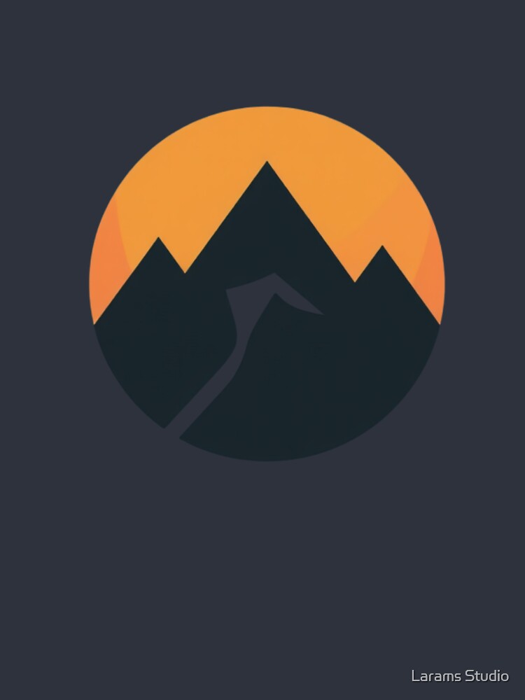 Minimalist Mountain Sunset Design by Larams Studio