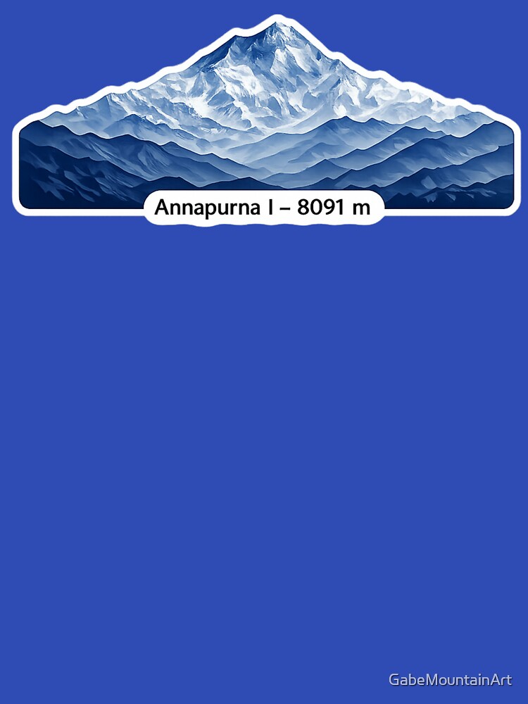 Annapurna I 8091 m – Minimalist Himalayan Mountain Sticker by Gabe1983