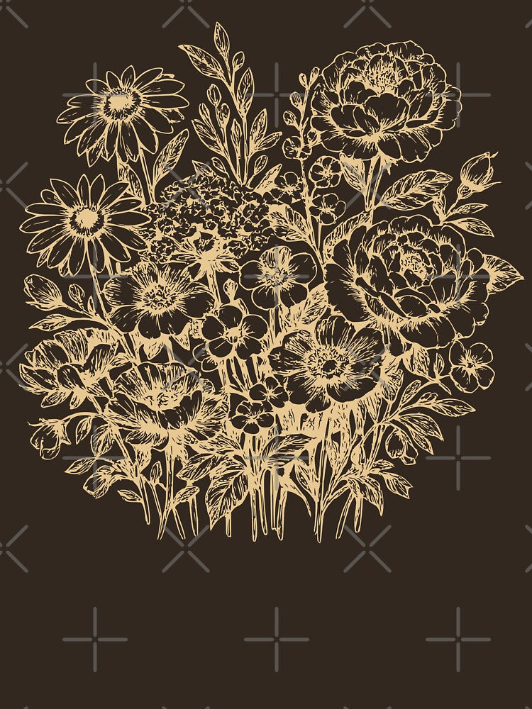 Linocut Pressed Flowers Botanical Floral Wildflower Gardener Vintage Linocut Flower by TEB3A