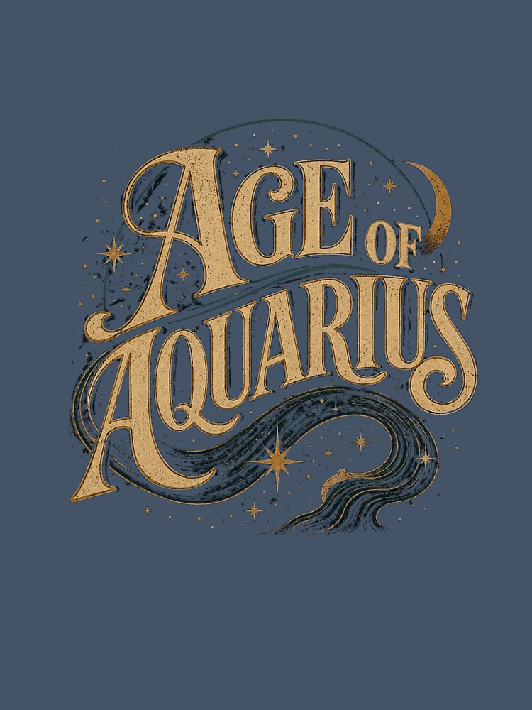 Age of Aquarius Vintage Celestial Design by Rewind Society