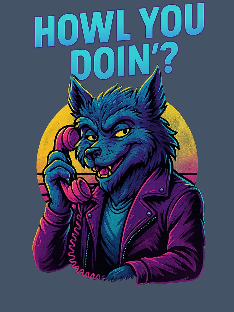 Retro Halloween Wolf – “Howl You Doin’” Funny Spooky Design by Meandmyshop
