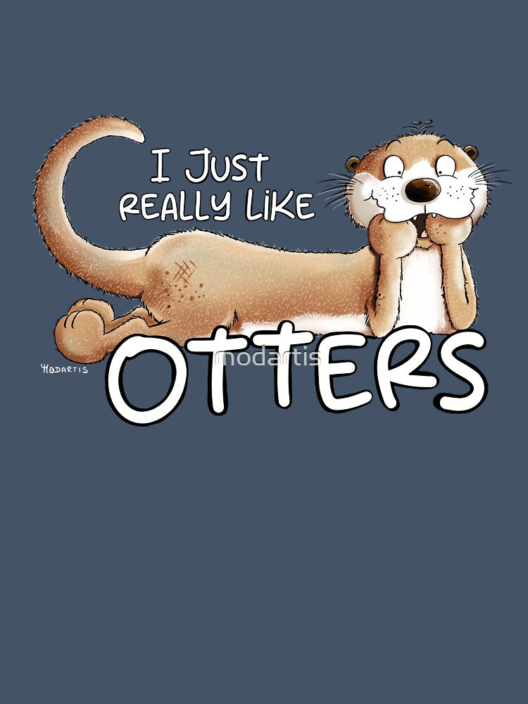 I Just Really Like Otters I Sea Otter Pun Cartoon by modartis