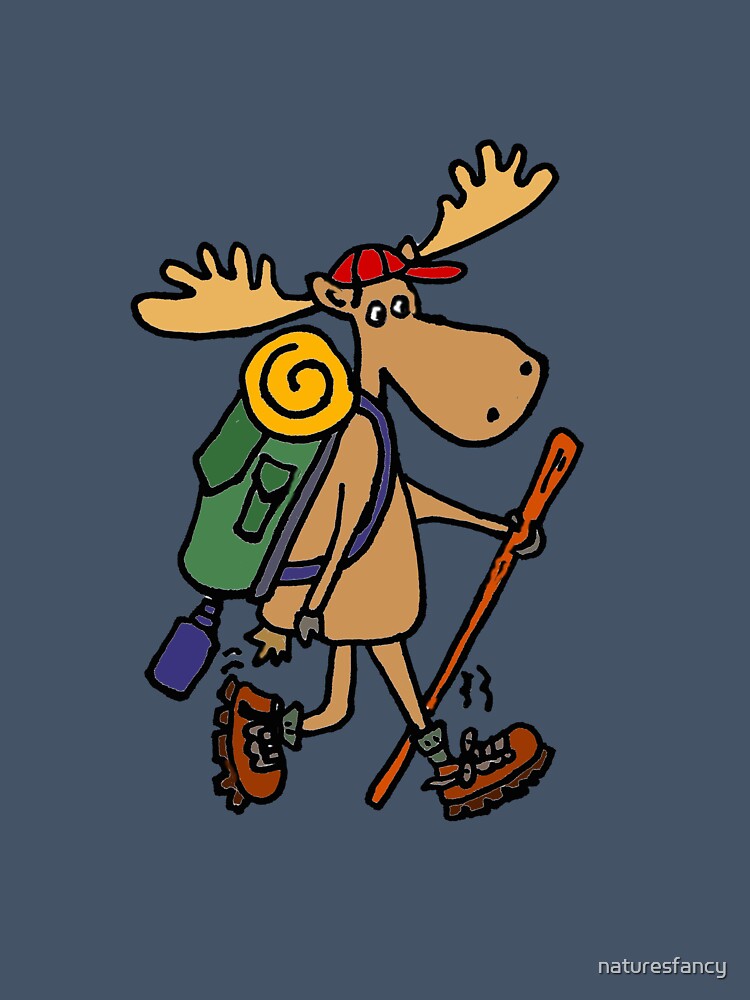 Funny Cool Moose Hiker by Nature's Fancy