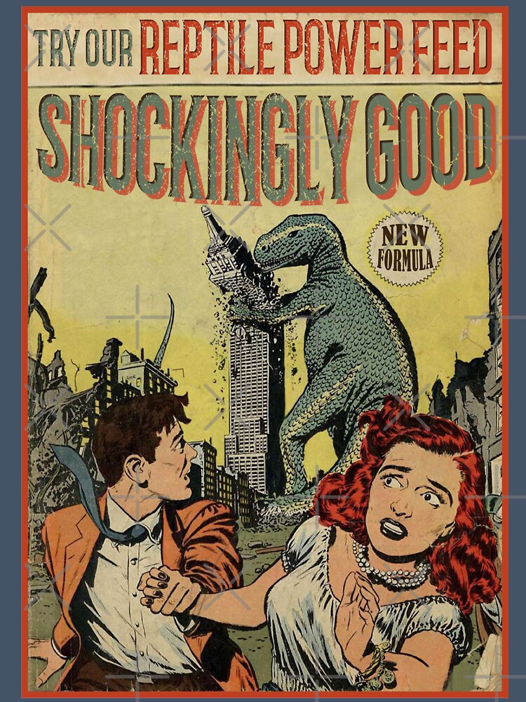 Vintage Zilla Reptile Monster Retro Horror Poster Lizard Keeper Gift by TheAplus