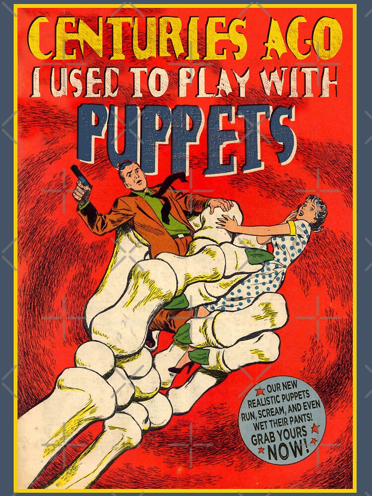 Vintage Human Puppet Retro Horror Poster Halloween Skeleton Puppet Player Gift by TheAplus