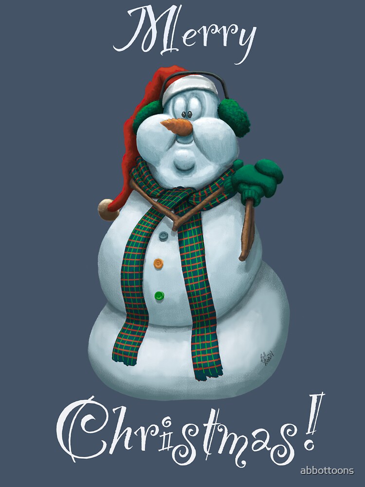 Joyful Merry Christmas Holiday Snowman by abbottoons