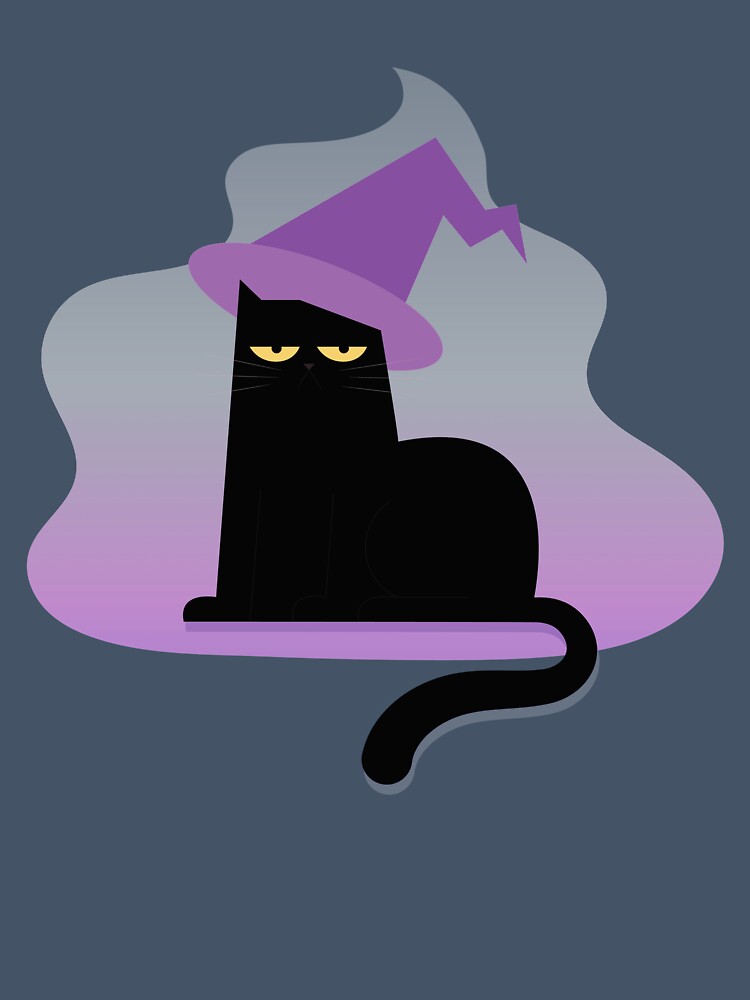 Grumpy Spooky Halloween Black Cat by ZodesignArt