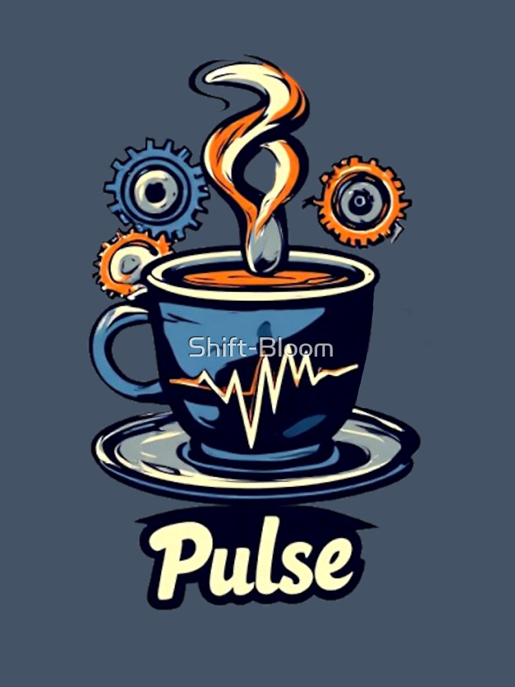Coffee Pulse Vintage Espresso Cup Mechanical Barista Art by Shift-Bloom