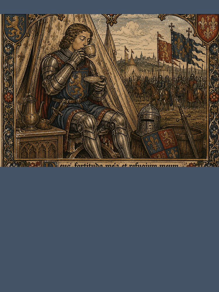 Medieval Knight Drinking Coffee Before Battle by RKWSHOP