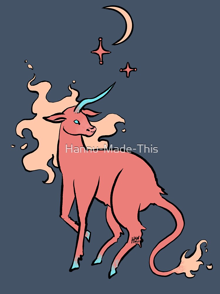 Unicorn calf with moon and stars by Hannu-Made-This