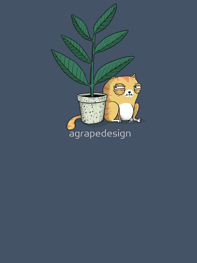 Suspicious cat and plant by agrapedesign