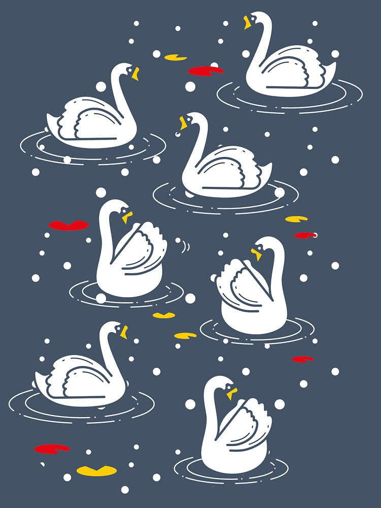 Seven swans a-swimming by Deckidea