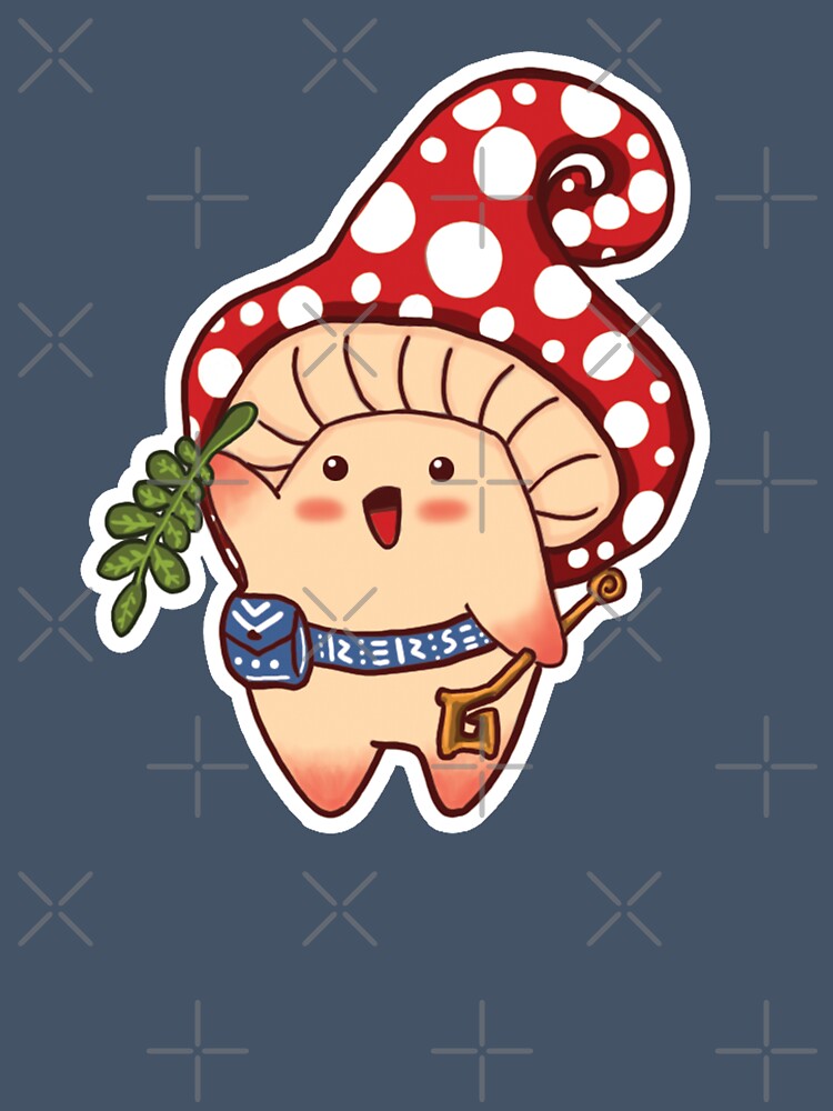 Cute Red Mushroom Foraging Herbalist by GrudaDesigns