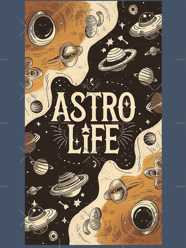 Astro Life Vintage Astrology Nerd Gift Astrologist Art Gift by Back2Collage