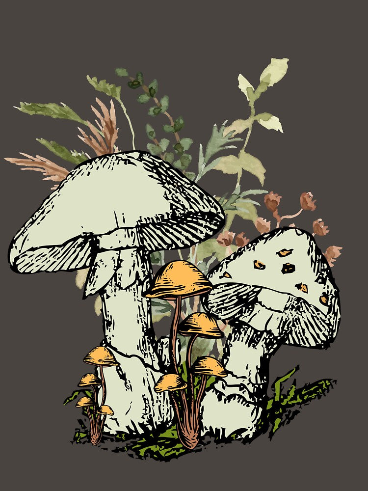 Mushroom Hunting Vintage Fungi Illustration – Forest Forager & Mushroom Hunter by MarcelooArt