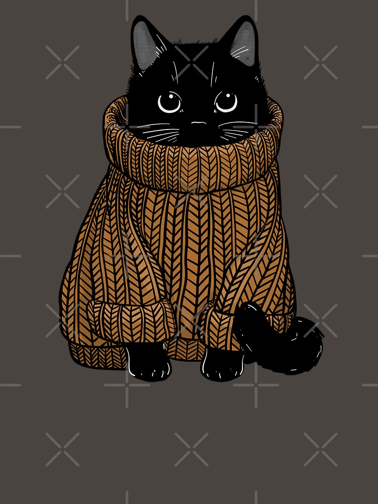 Cozy Autumn Sweater Cat by KilkennyCat Art