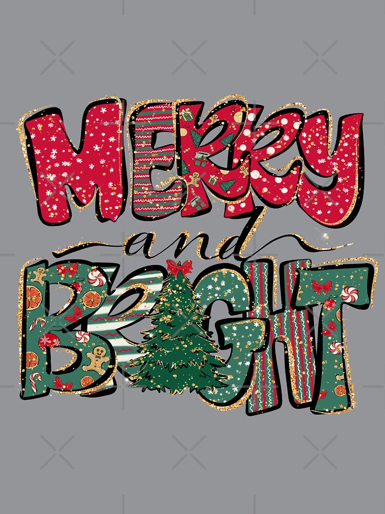 Merry and Bright Christmas doodle by Smix Pixels