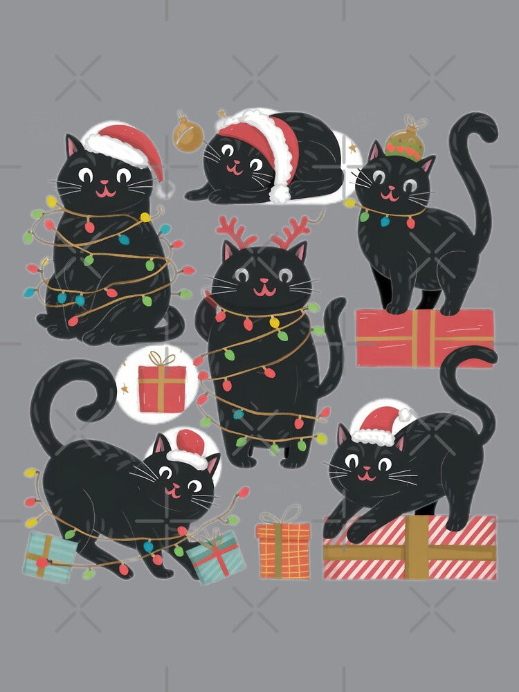 Christmas Funny black cats vintage pattern ,Holiday Pattern,Vintage Christmas Pattern,christmas retro,Christmas Pattern by Expressions-Sel