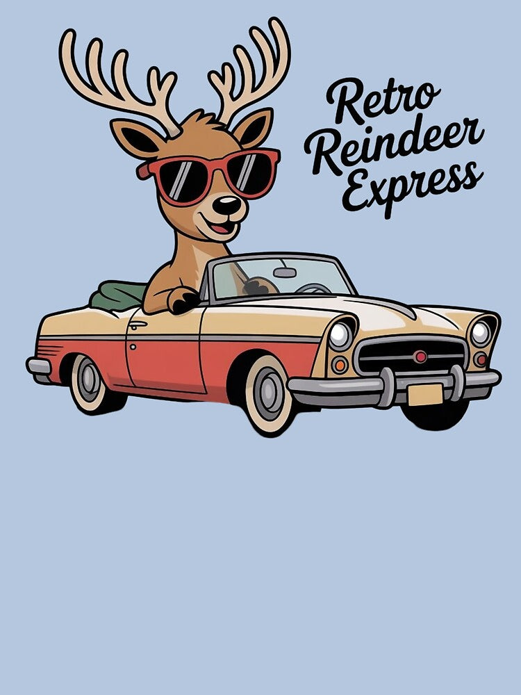 Retro Reindeer Express - Vintage Retro Cchristmas by WikaKowalczyk