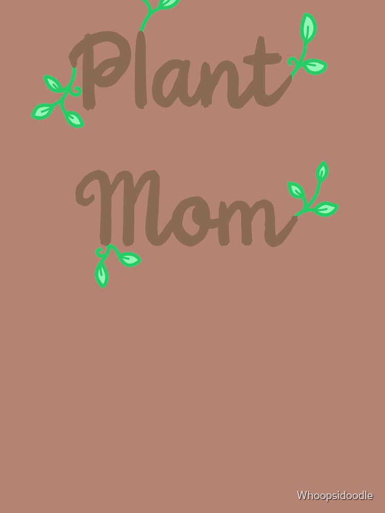 Plant Mom in Brown on Pastel Green by Whoopsidoodle