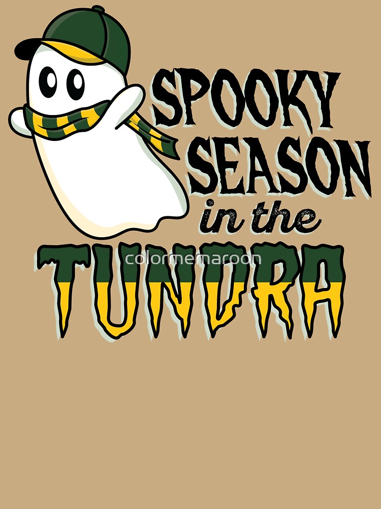 Green Bay Halloween Football Ghost Spooky Season in the Tundra by colormemaroon