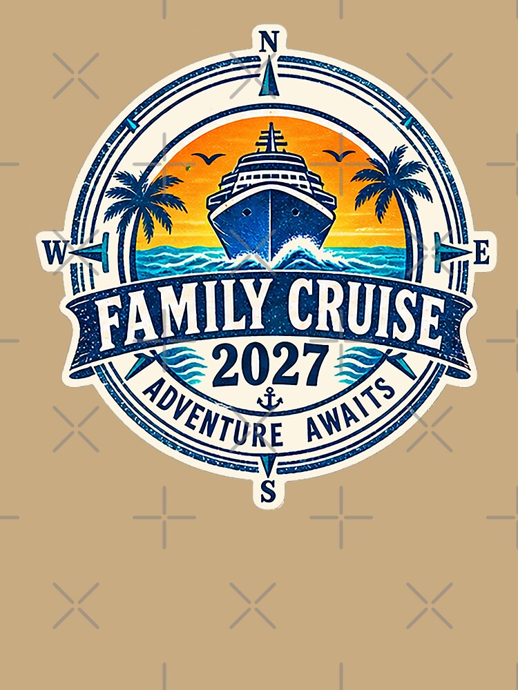 TRAVEL COLLECTION - FAMILY CRUISE - PASSPORT - IMMIGRATION STAMP - HOTEL STICKER TAG • 2027 - ADVENTURE AWAITS v5 by WheelieGdArt