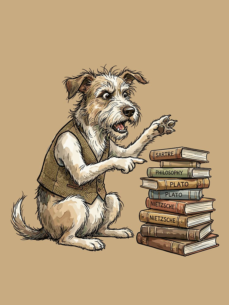Scholarly Dark Academia: Dorm Room Debater Dog by bapupa