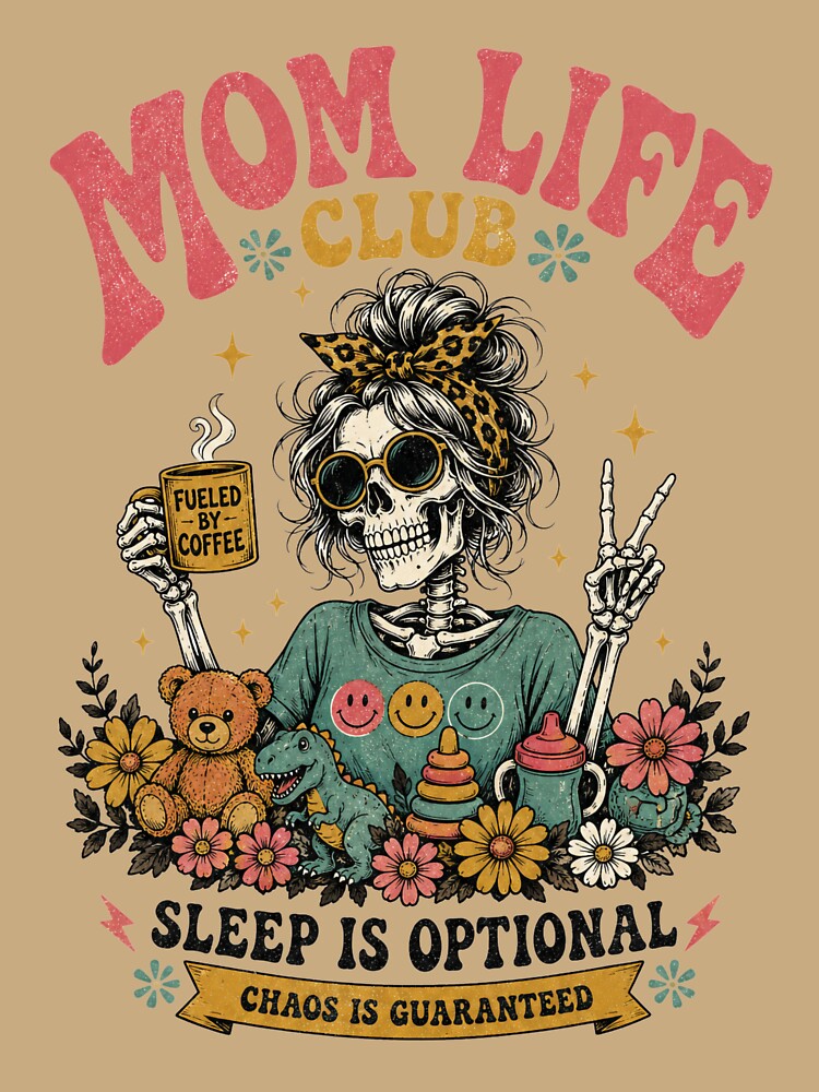 Mom Life Club Funny Mom Skeleton Quote by bosamji