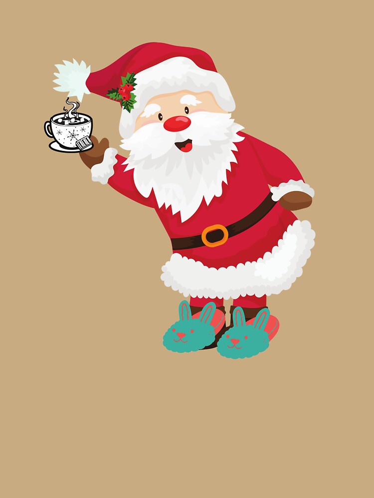 Santa With Hot Cocoa & Fuzzy Socks by designforum1968