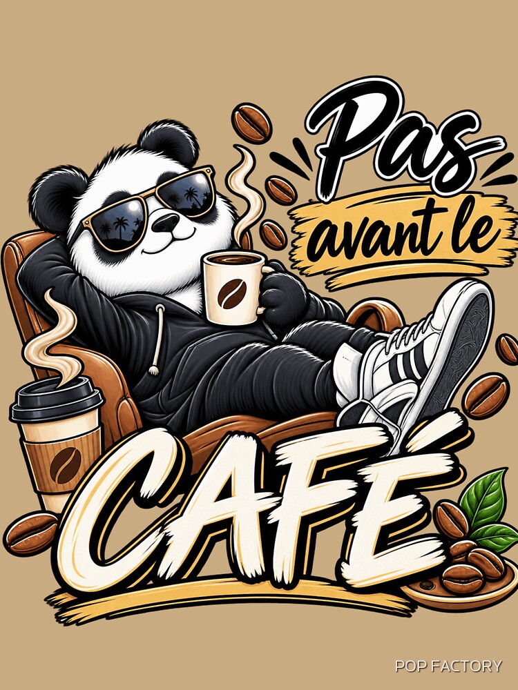 Not Before Coffee – Humorous Panda Cafe Design by POP FACTORY
