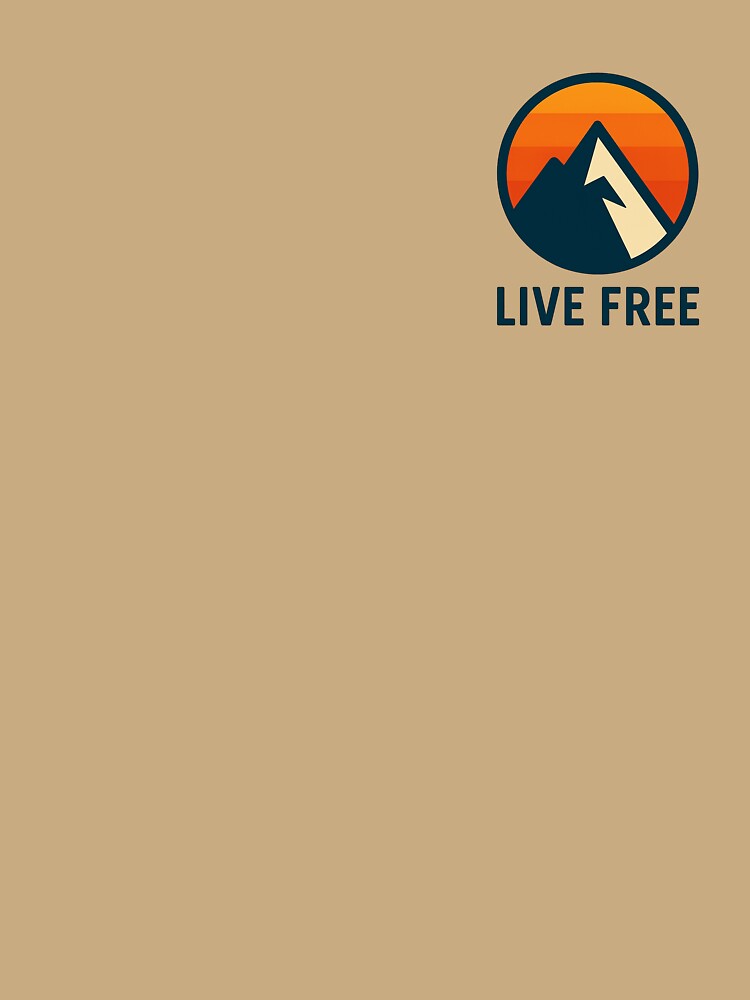 Live Free – Minimalist Mountain Sunset Logo Design by Even1990