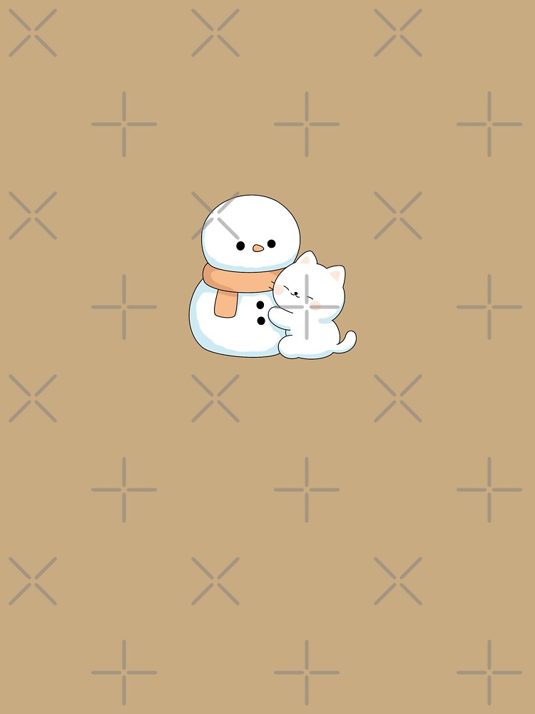 Cute Kitten Hugging a Snowman by DesgnsxGifts