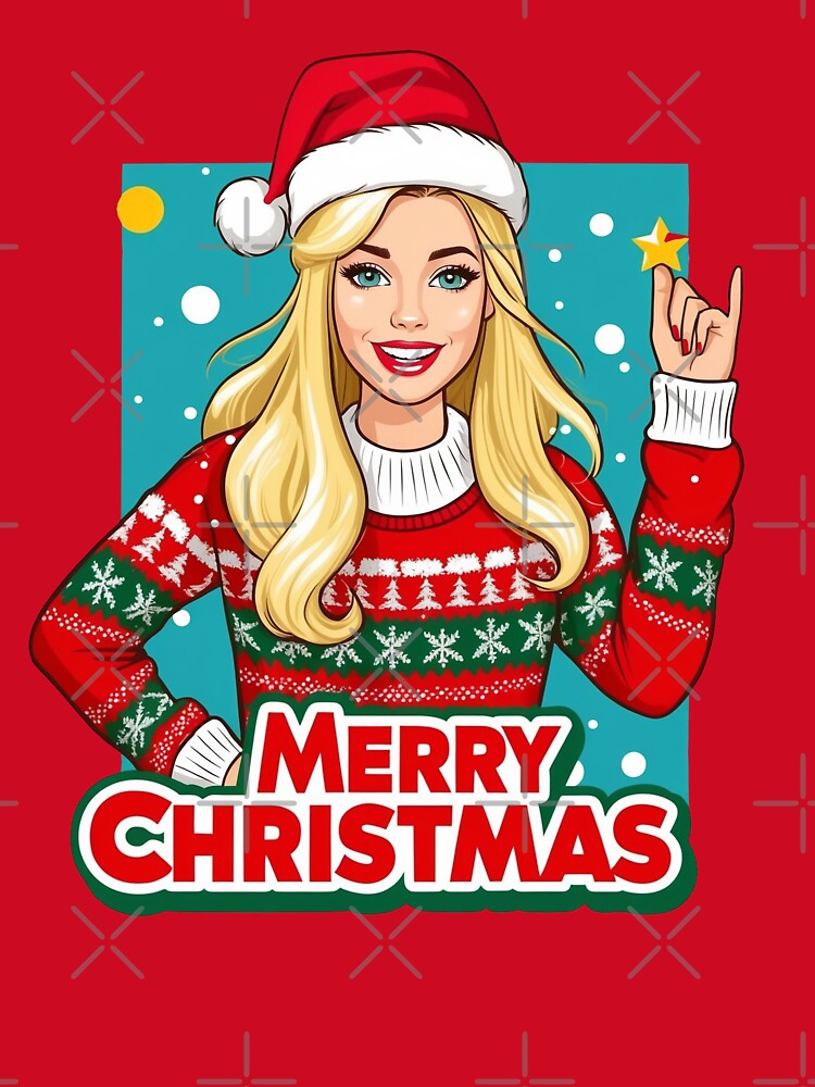 Woman with Christmas sweater by JonelleTshirts