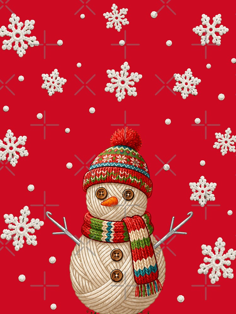 Yarn Snowman Sewing Knitting Crocheting Quilter Crochet by Colorfulman