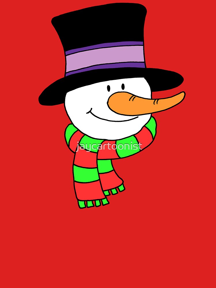 Snowman Cartoon Head Holiday Colors by jaycartoonist