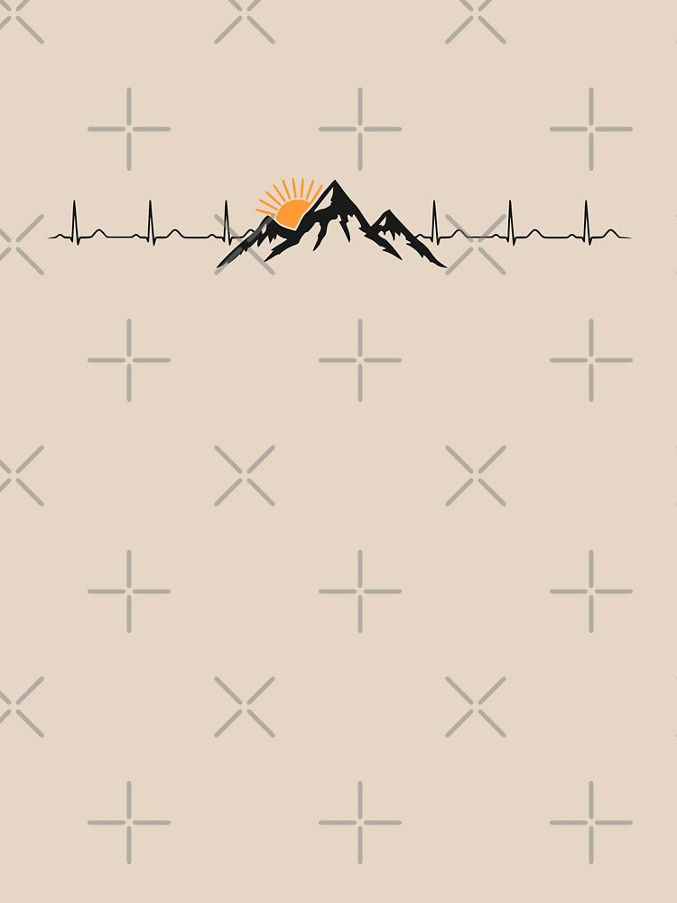 Mountains Are My Heartbeat – EKG Mountain Line Art Design by Art Happens