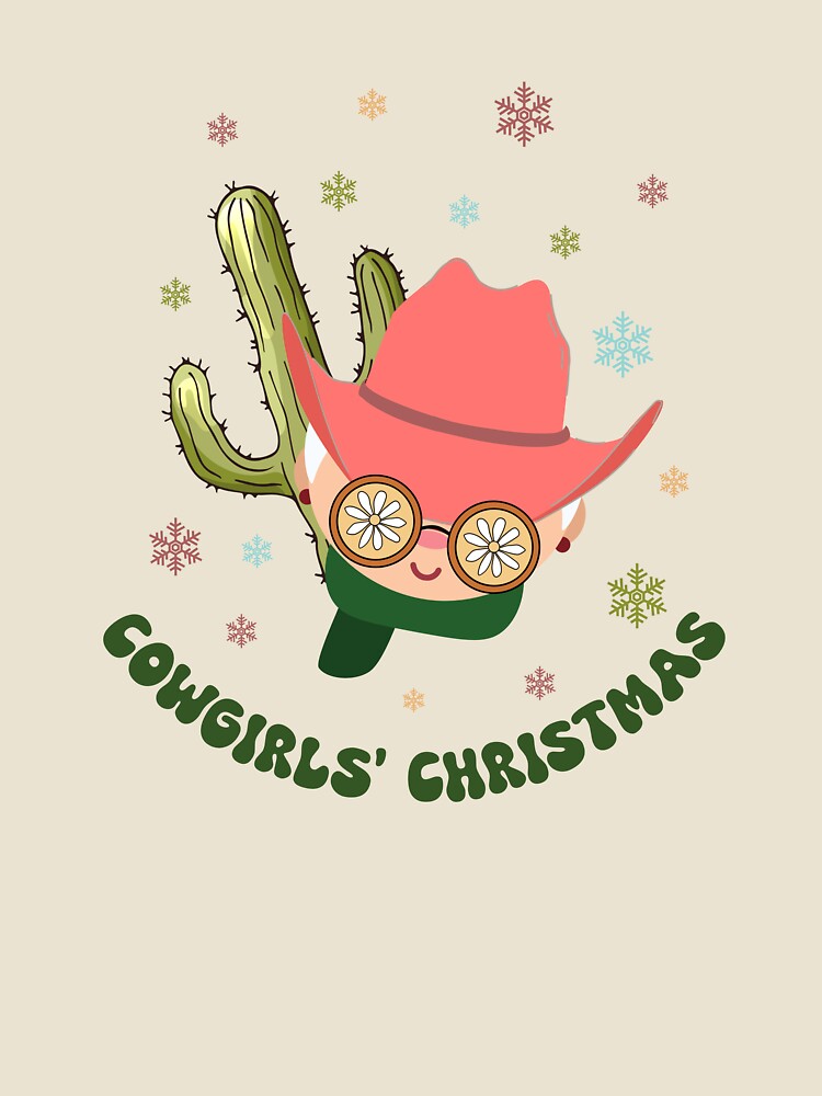 Cowgirl Christmas, Retro Western Mrs. Santa Claus Christmas, Hippie Christmas by DonateWord
