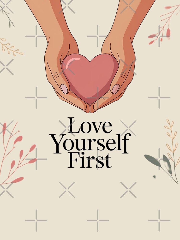 Love Yourself First Self Love Valentine Typography Mental Health Positive Shirt by GiftsForge