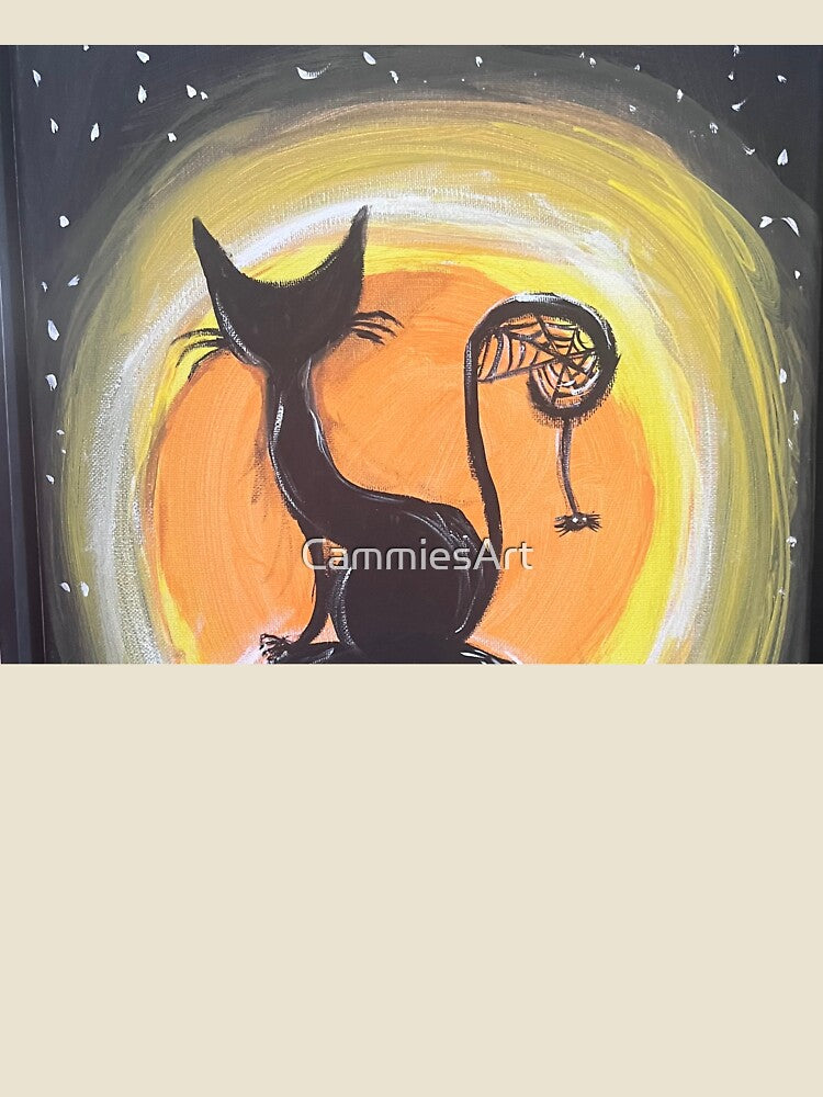 Black Cat-Spider-Full Moon by CammiesArt