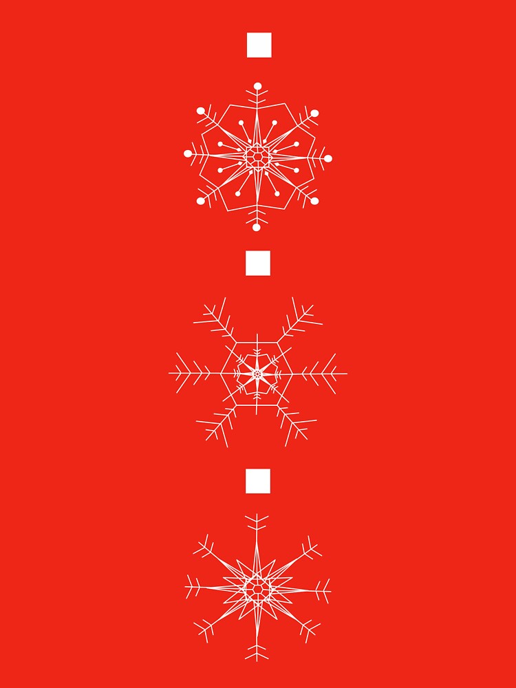 FALLING SNOW - Xmas Snowflake Pattern (Red and White) by CoraDaffodil