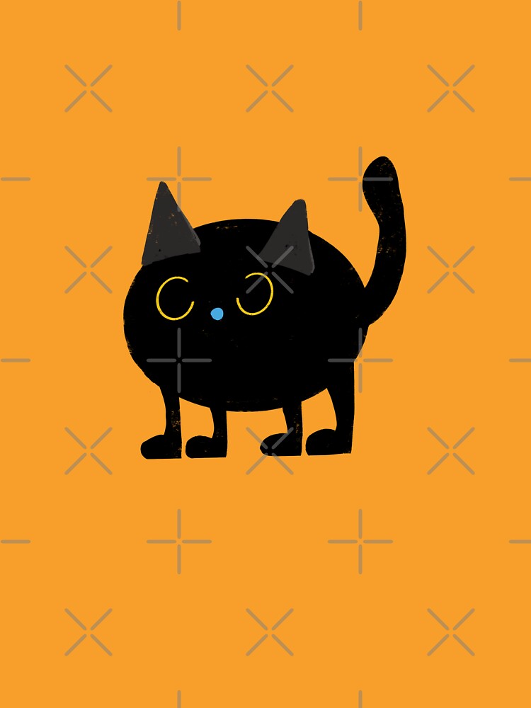 Halloween Cute Kawaii Black Cat Yellow by susycosta