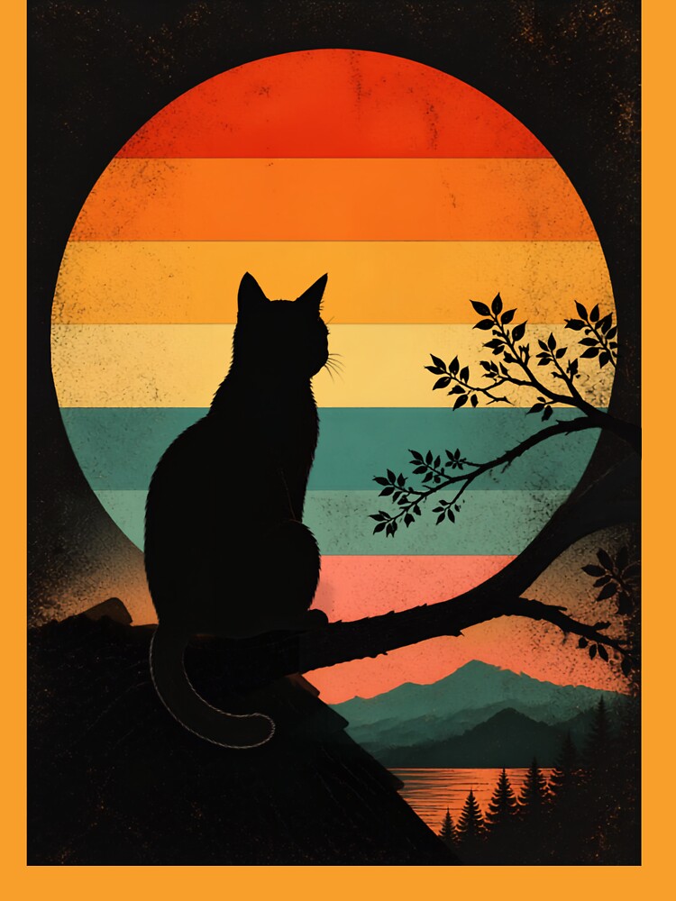 Retro Sunset Cat vintage style by Goldenhourtees