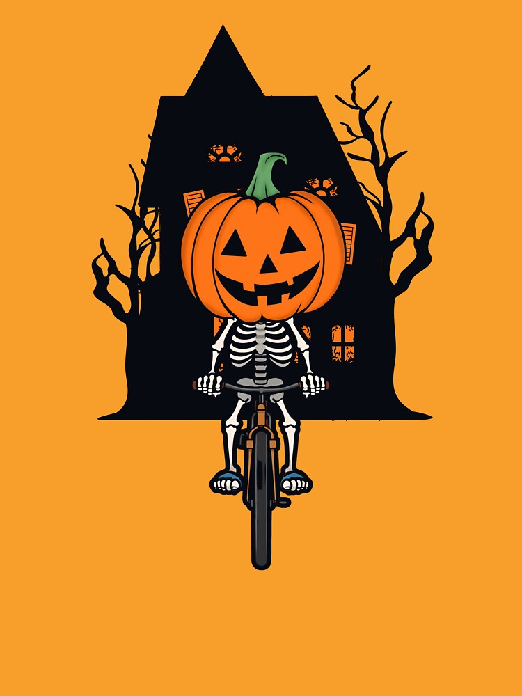 Skeleton Riding Bicycle Halloween by aussieexplore