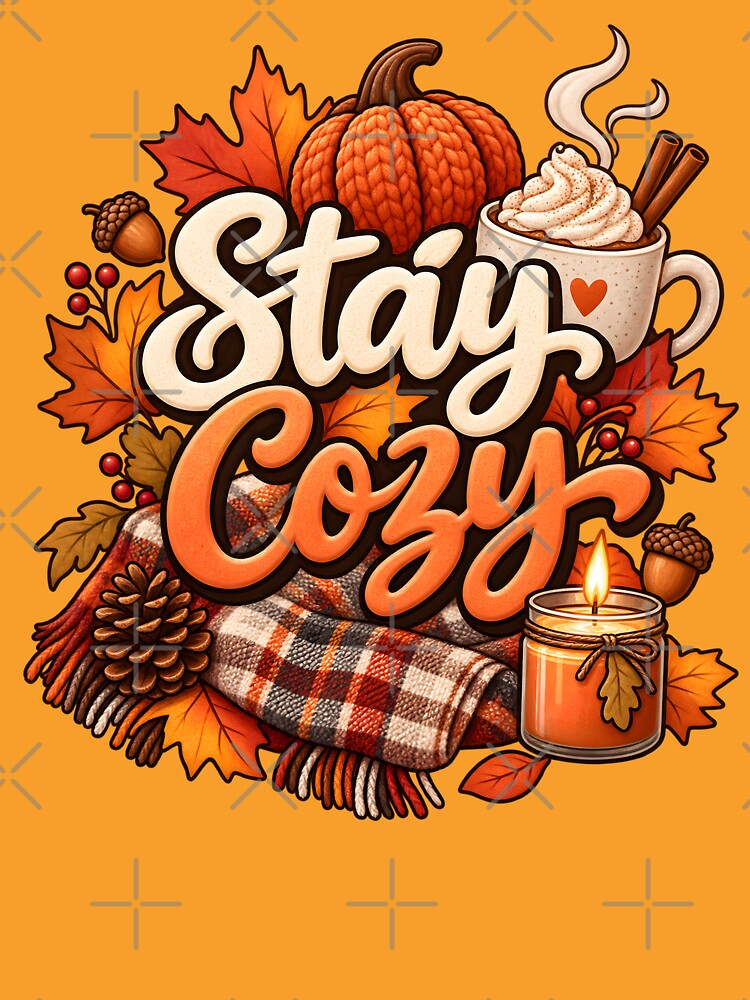 Stay Cozy – Autumn Pumpkin Spice & Fall Leaves by blankTeeShirt