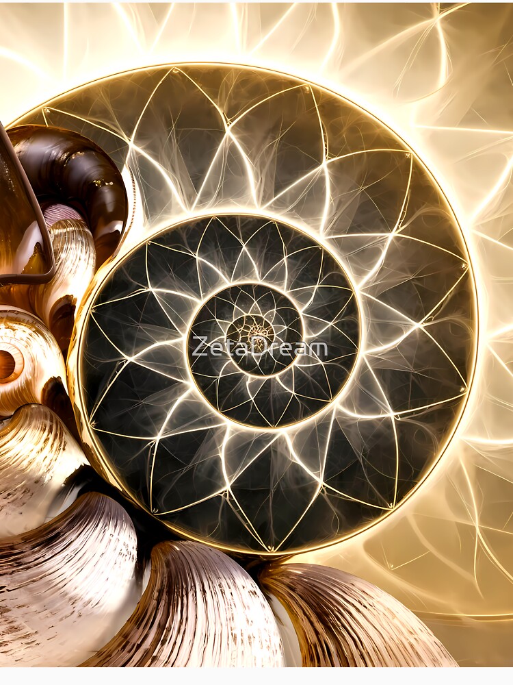Fibonacci Golden Spiral Sacred Geometry Art by ZetaDream