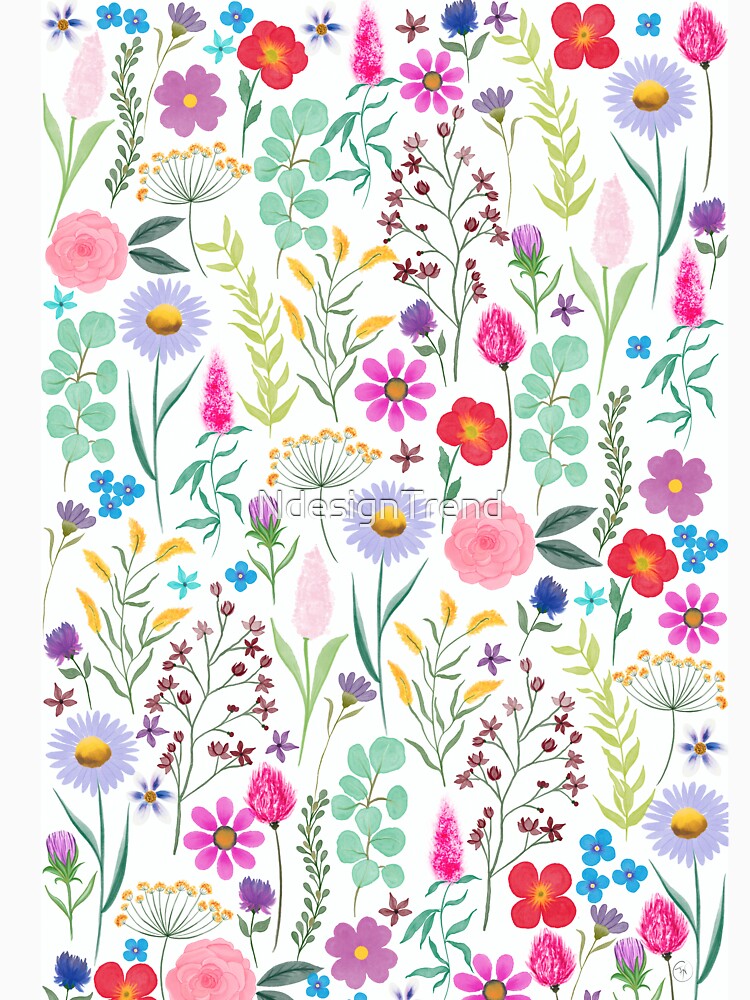 Pretty Botanical Watercolor Flowers by NdesignTrend