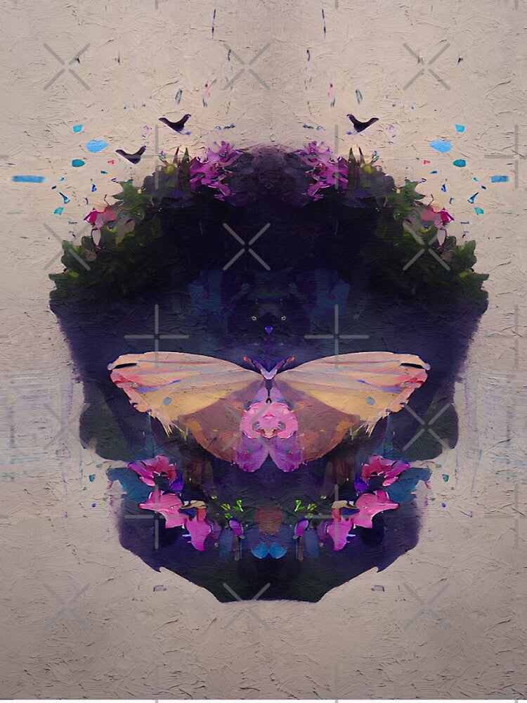 Cool Painting Butterfly Flowers Skull by CattlettArt