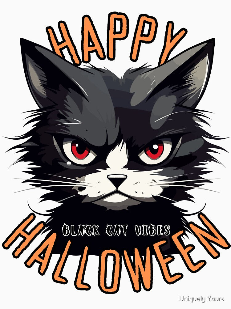Happy Halloween Black Cat Vibes by Uniquely Yours