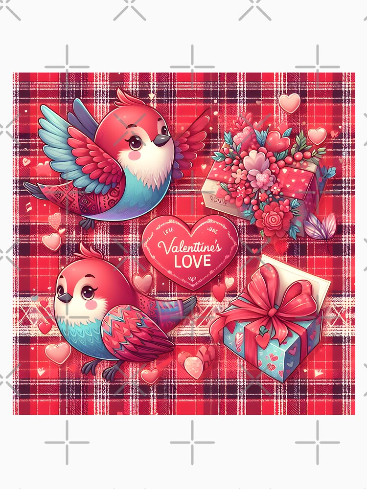 Valentine's day  (Folk Cockatiel Damask, Jewel Tones) : from Egyape artists (4th design) by egyape ⭐⭐⭐⭐⭐